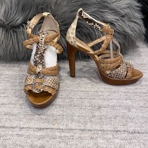 Alexandre Birman Snake Skin platform heels